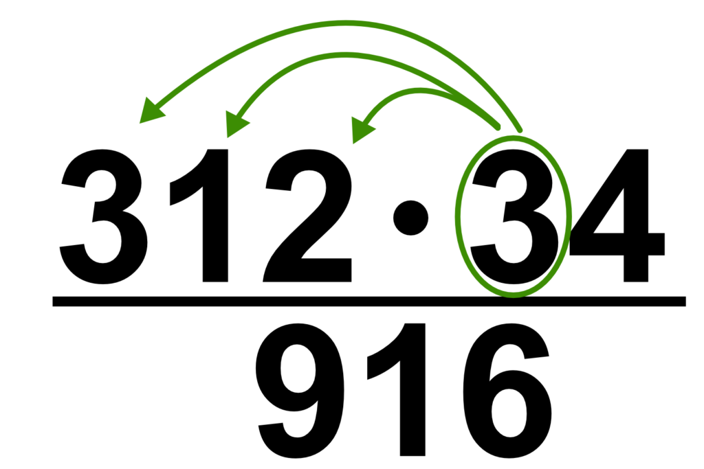 Multiplikation erklärt 1 Teil 312*3=916